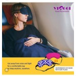 VIAGGI Microbeads Eye Mask With Ear Plugs - Trellis Blue